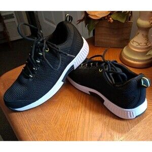 Orthofeet Women's 8.5 D Wide Width Coral Walking Sneakers Black Style 981